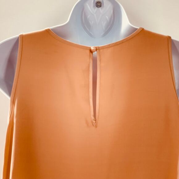 CLOVER CANYON Beige Silk Lace Center Pleated Placard Sleeveless Tank Top XS - Picture 6 of 10